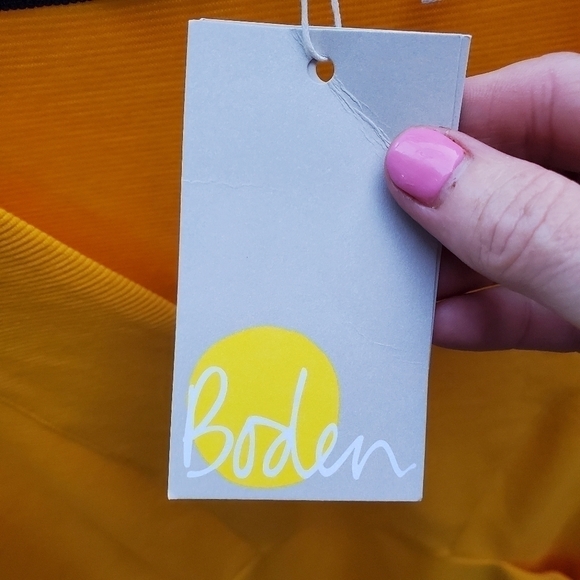 Boden Bronte Ottoman Yellow Rib Textured Knit 3/4 Sleeve Vneck Sz. 12L Dress - Picture 3 of 11